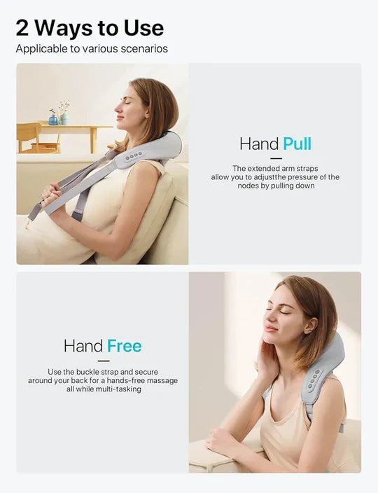 Neck Massager with Heat – Wireless 4D Shiatsu Deep Tissue Massager