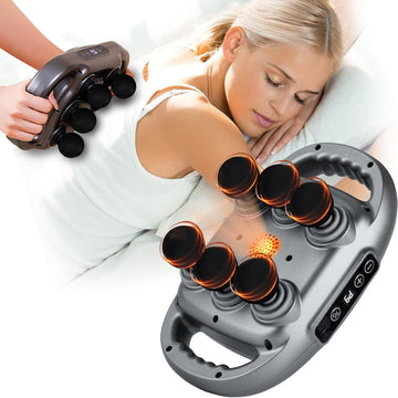 6-Head Fascia Muscle Massager Gun – Deep Tissue Relief for Back, Waist, and Legs