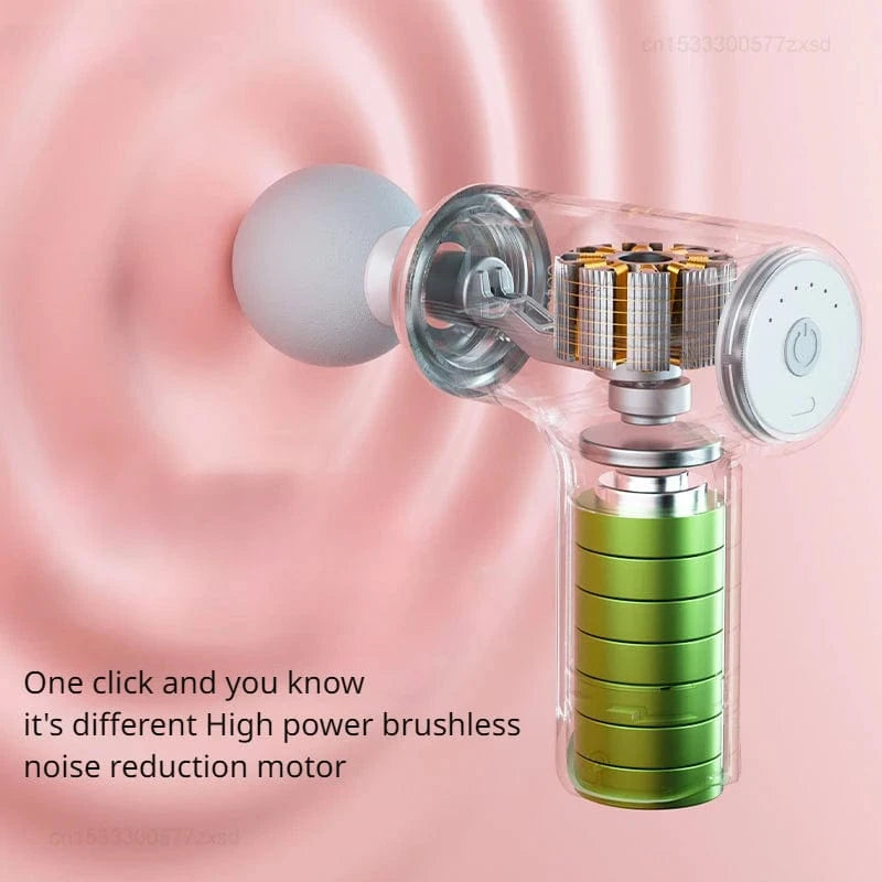 Handheld Deep Tissue Massage Gun – 4 Heads, 6 Speeds, Portable Pain Relief