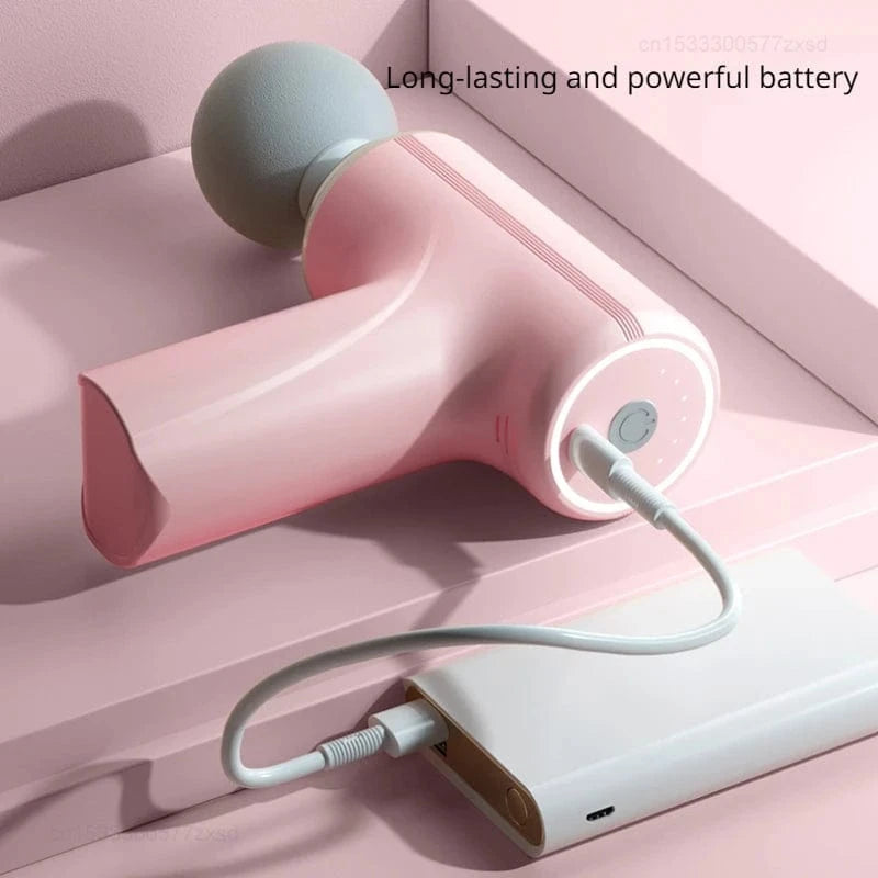 Handheld Deep Tissue Massage Gun – 4 Heads, 6 Speeds, Portable Pain Relief